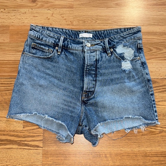 Good American Distressed Shorts Button Fly Size 10/30 - Picture 1 of 4